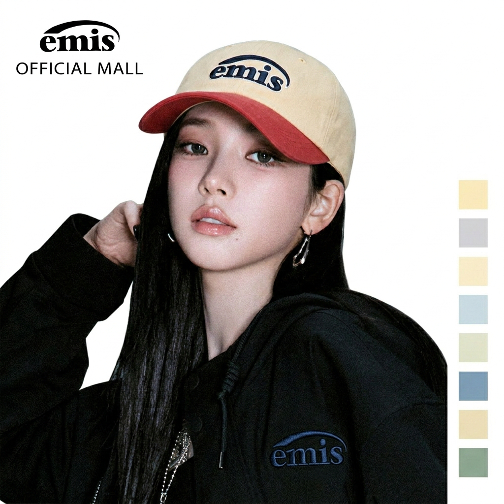 EMIS DUO LOGO TWO TONE BALL CAP 6 Colors หมวกแก๊ปทูโทนสไตล์เกาหลี ปักโลโก้คู่ หมวกเบสบอลแฟชั่น Unise