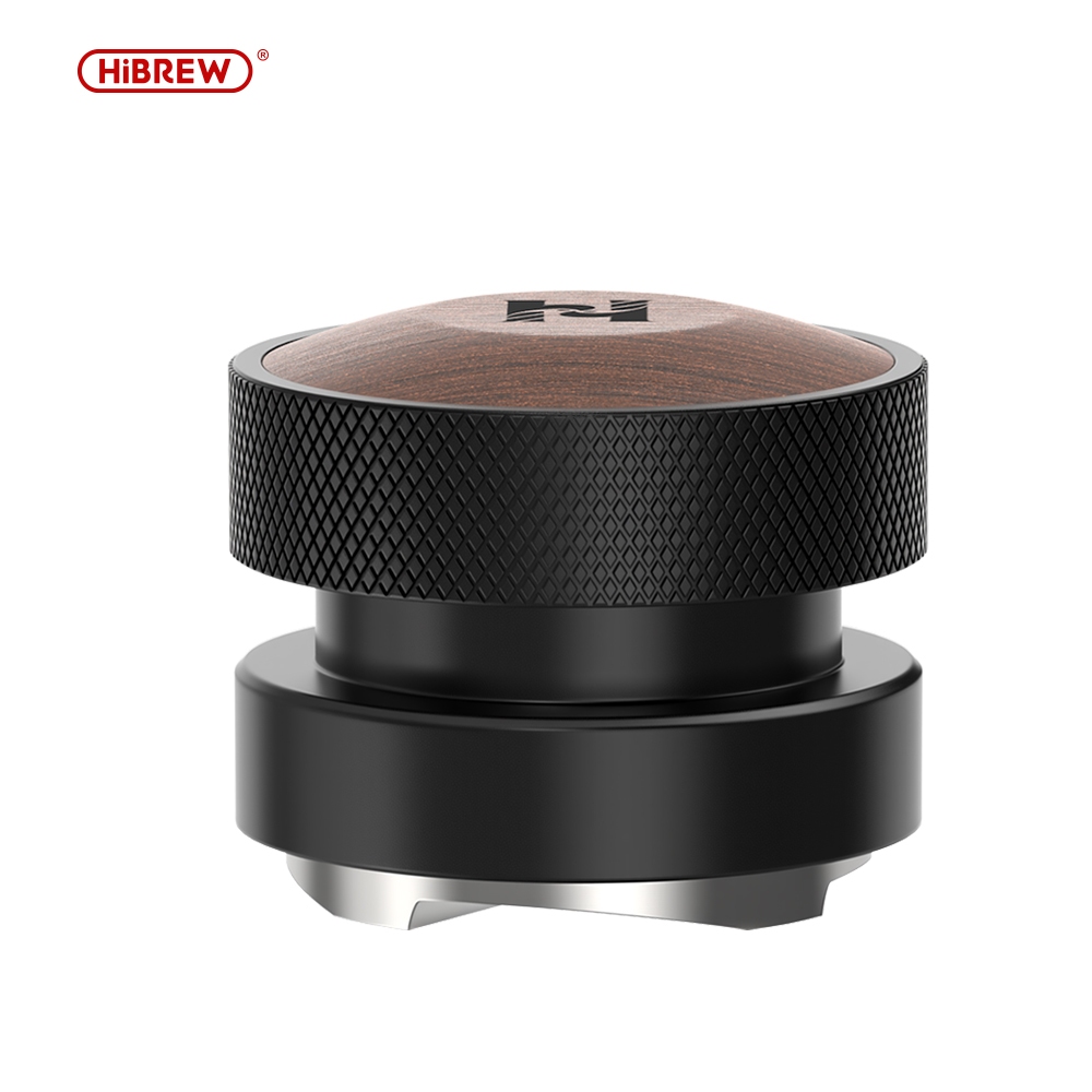 HiBREW 58 มม.ผู้จัดจําหน่ายกาแฟเอสเปรสโซสแตนเลสไม้เนื้อแข็งปรับความลึกเครื่องมือปรับระดับ