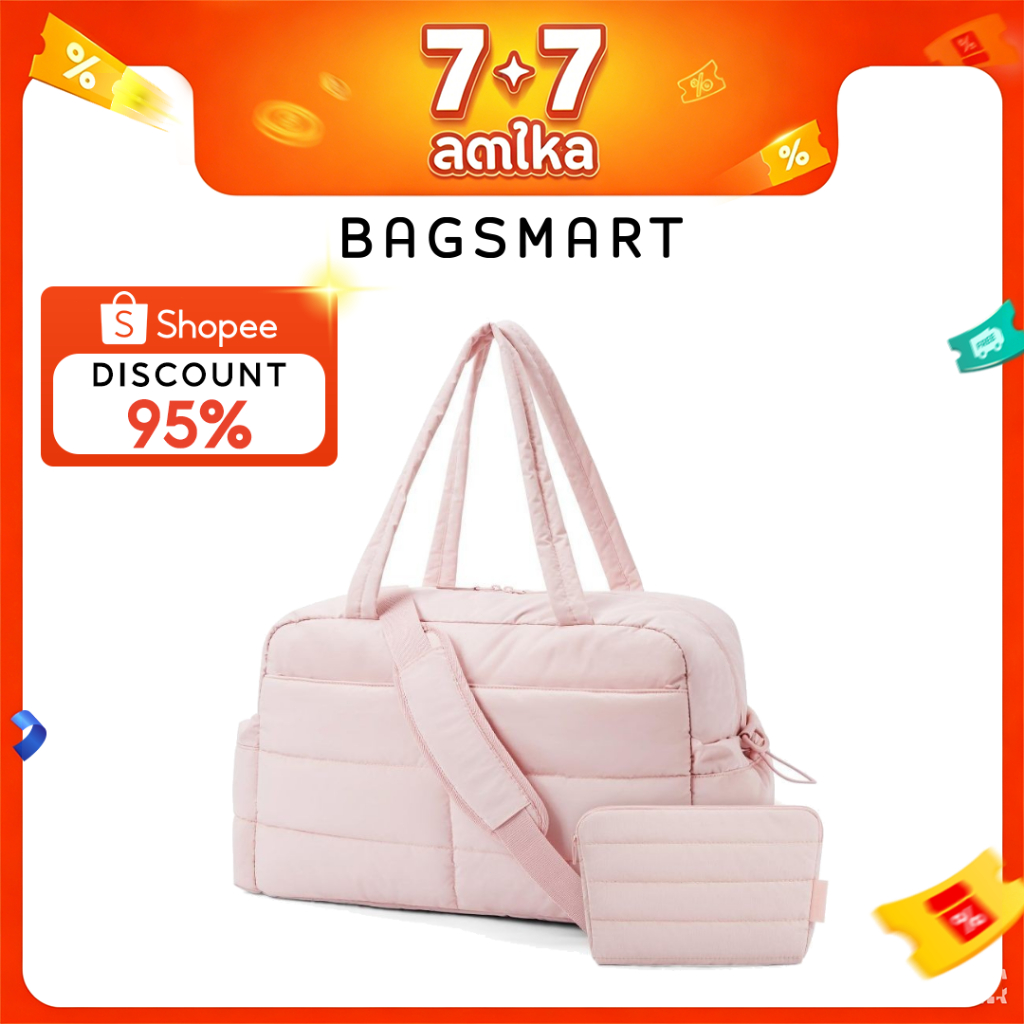 BAGSMART กระเป๋า Duffel กระเป๋ายิม กระเป๋าเดินทางสำหรับสุภาพสตรี 31L ความจุสูงกระเป๋ายิม