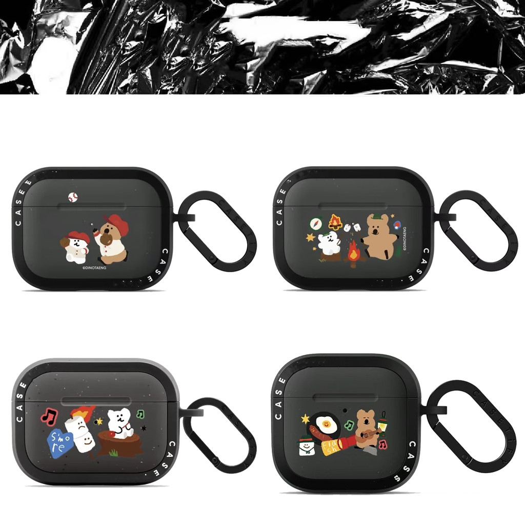 Matte Frosted Persimmon Bear สําหรับ AirPods Case สําหรับ AirPods Pro3 Pro2 Pro 4 Generation Casing
