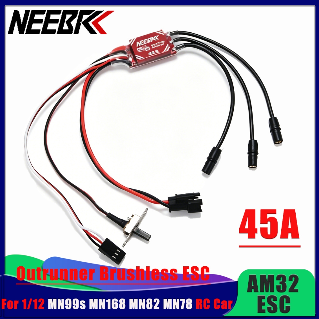 NEEBRC AM32 45A Brushless Outrunner ESC SM3.0 ปลั๊ก 2-3S สําหรับ 1/12 RC รถ Crawler รถบรรทุก MN99 MN168 MN78 MN82 อัพเกรดชุด