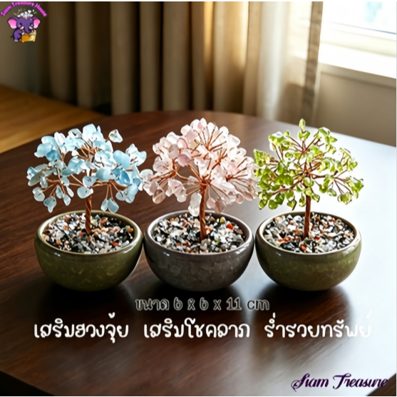 ความหมายต้นไม้มงคลและหินสามารถเพิ่มฮวงจุ้ยนําโชคดีและความมั่งคั่งของขวัญมงคลต้นไม้นําโชคของตกแต่งตั้งโต๊ะ