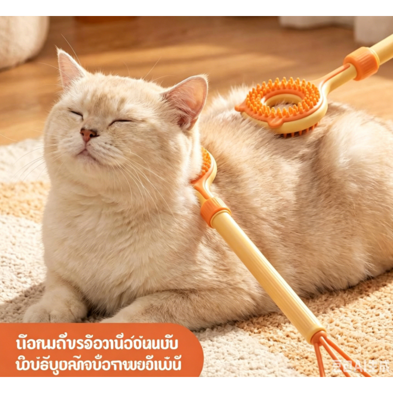 ไม้เกาแมว ของเล่นแมวสุนัข เกาหลังแมว ปรับความยาวได้ ไม้ตกแมว แบบพกพามัลติฟังก์ชั่น พกพาไปข้างนอกสะดวก