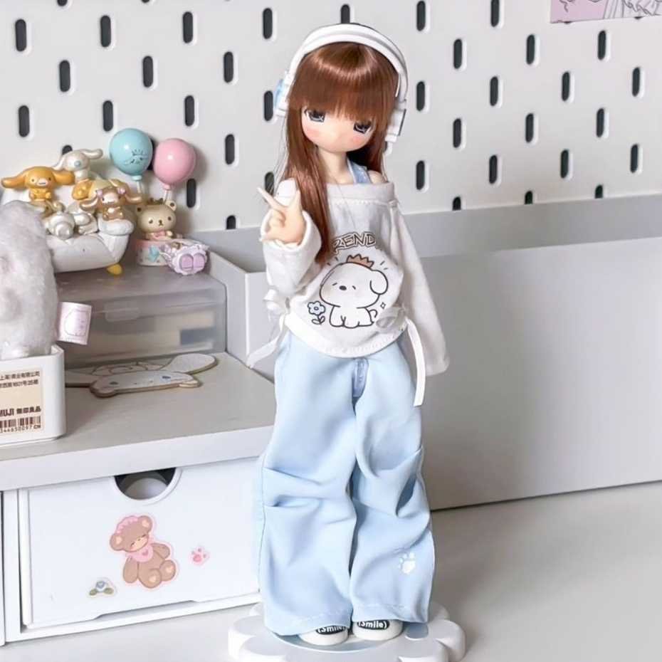 Azone, ob22, ob24 BJD เสื้อผ้าเด็กสีฟ้าอ่อนสุดน่ารักครบชุด