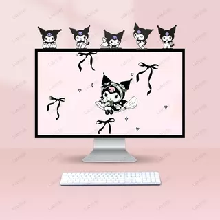 จอคอมพิวเตอร์ตกแต่งปีกตกแต่งห้องเล่นเกมน่ารักสาวๆ