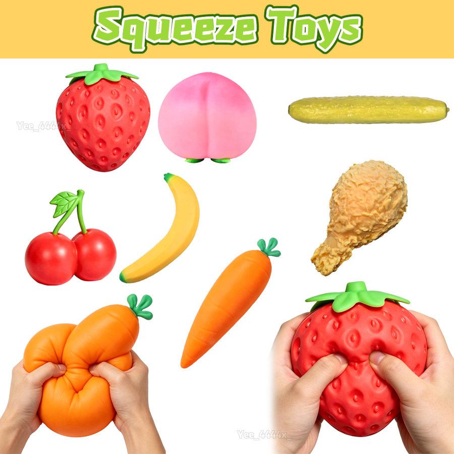 จัมโบ้ Squishies ช้า Rising ผลไม้ขนาดใหญ่สตรอเบอร์รี่และกล้วยบีบของเล่นสําหรับเด็กผู้ใหญ่นักเรียน Workplace Travel Home mueadegth