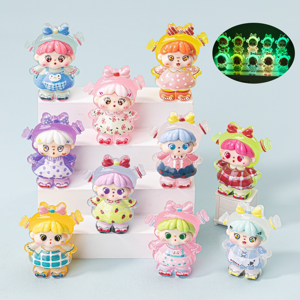 10 ชิ้นฤดูร้อน QQ สาว 3D เรซิ่น Charms สําหรับ DIY