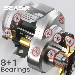 รอกเบทคาสติ้ง SEASIR รุ่น DC Alloy (ทรงกลม) - โครงสร้างโลหะทั้งตัว ระบบควบคุมดิจิทัล (DC) น้ำหนักเบาพิเศษเพียง 166 กรัม เฟืองทองเหลือง ทนน้ำเค็ม ไกด์ไลน์โลหะ