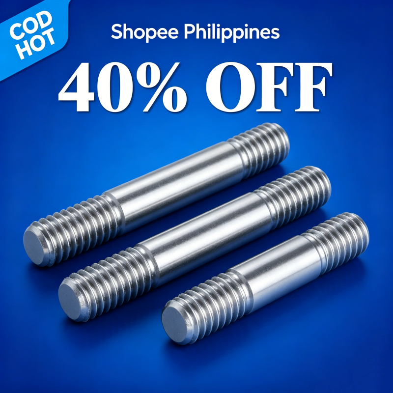 COD แท่งเกลียวสแตนเลส 316 สองปลายไม่มีหัว 316 Stainless Double End Headless Stud Rod M6 M8 M10 M12 M