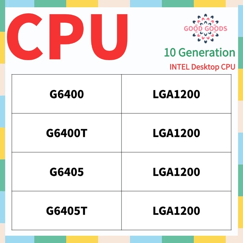 G6400 G6400T G6405 G6405T 10th generation INTEL Pentium Gold Desktop CPU LGA1200