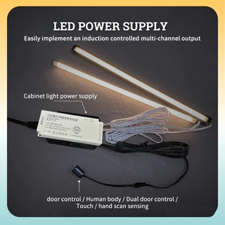 อะแดปเตอร์ LED 12V/24V 36W 60W 100W 150W สำหรับไฟ LED ตู้เสื้อผ้า ตู้ครัว รองรับสวิตช์เซ็นเซอร์ PIR สัมผัส โบกมือ