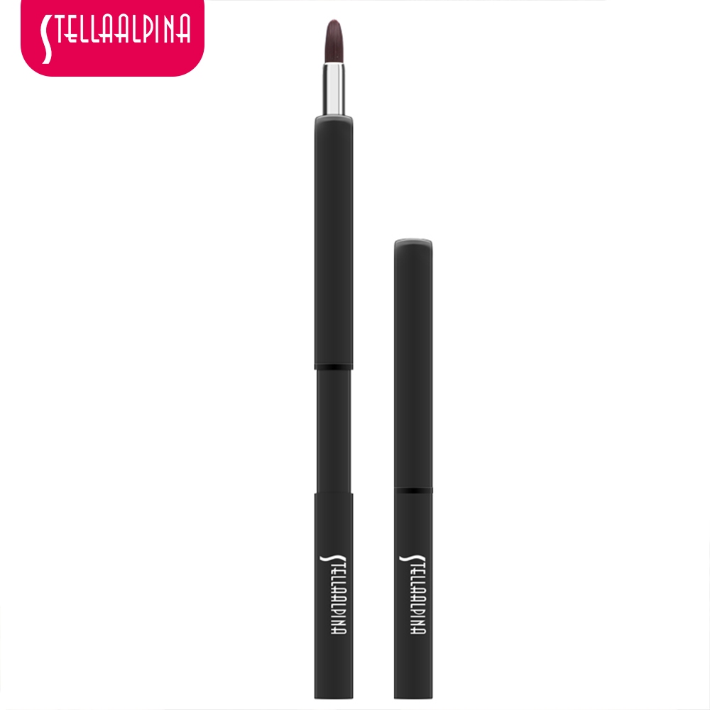STELLAALPINA แปรงทาปากแบบยืดไสลด์พร้อมฝาปิดป้องกัน, อุปกรณ์เติมเครื่องสําอางริมฝีปากขนนุ่มแบบพกพา