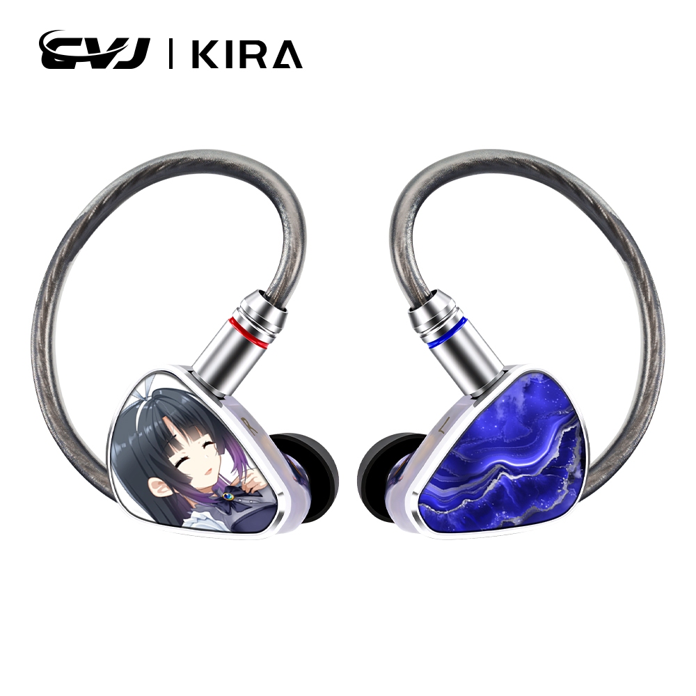 CVJ KIRA In Ear Monitors Dual-Magnet Dual-Cavity PET คอมโพสิตไดอะแฟรมหูฟัง HIFI IEM สําหรับเล่นเกมเพลง