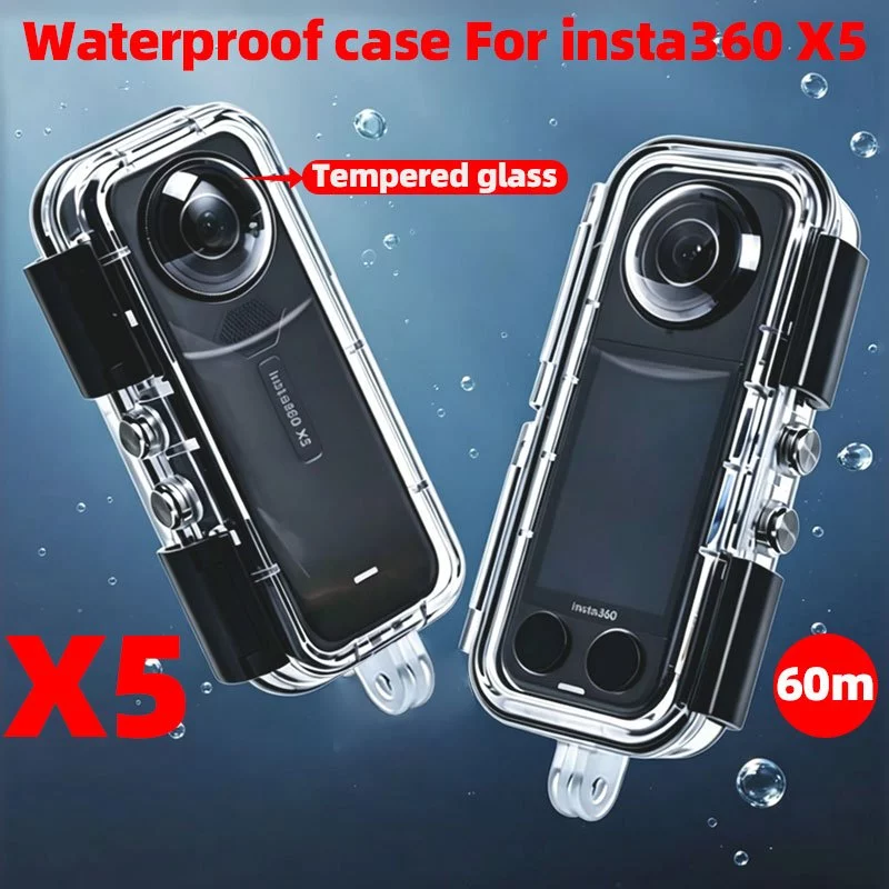 เคสกันน้ำแบบมองไม่เห็นสำหรับกล้อง Insta360 X5 กันน้ำลึก 60 เมตร เคสป้องกันสำหรับดำน้ำ อุปกรณ์เสริม Waterproof Case
