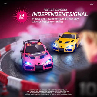HiPoRC JXC SP4301 1/43 4WD RC Drift รถ Diecast โลหะอย่างเป็นทางการ Toyota Supra RC Drift รถ 1087X "Lion Dance" Edition Full Proportional Mini RC รถ