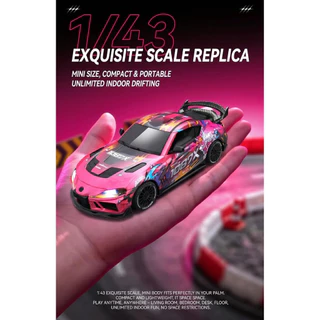 HiPoRC JXC SP4301 1/43 4WD RC Drift รถ Diecast โลหะอย่างเป็นทางการ Toyota Supra RC Drift รถ 1087X "Lion Dance" Edition Full Proportional Mini RC รถ