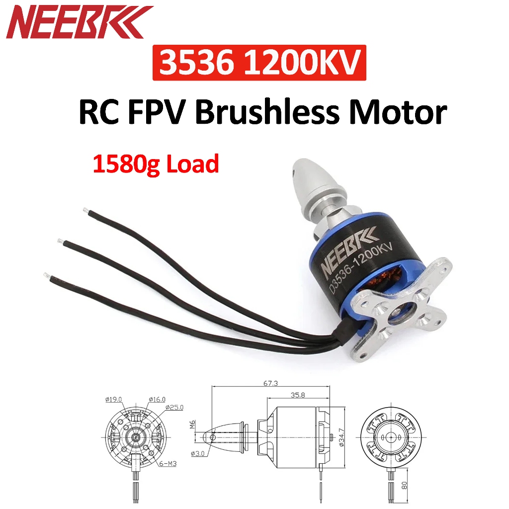 NEEBRC 3536 1200KV 1580g โหลดมอเตอร์ไร้แปรง 2-4S สําหรับ RC FPV Drone Racer Fixed-wing Quadcopter เค