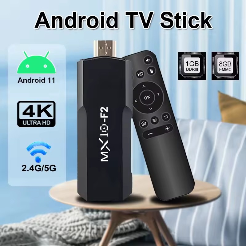 Fire TV Stick 4K MX10 F2 RK3228A Quad-Core 1GB 8GB กล่องสมาร์ททีวี/Stick พร้อมรีโมทคอนโทรลอินฟราเรด