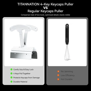 TITANNATION ที่ดึง Keycap 4 ปุ่ม อุปกรณ์เปลี่ยนคีย์แคป ทำความสะอาดคีย์บอร์ด พกพาง่าย (Black / White)