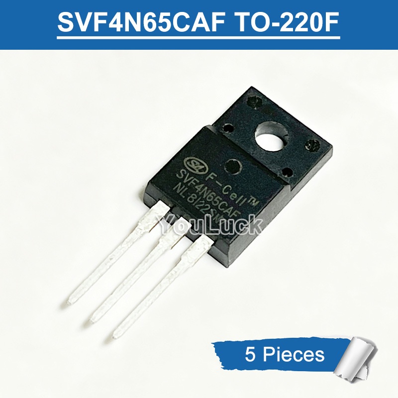 5 ชิ้น SVF4N65CAF TO-220F 4A/650V N-channel MOSFET ทรานซิสเตอร์ใหม่เดิม