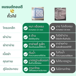 【YOU】ผ้าม่านสองชั้นใหม่ มีม่าน 5 ด้าน มุ้งกันยุง 5/6/6.6 ฟุตวา ใช้งานได้จริงมากขึ้น มีสายผูกทั้ง 4 มุม
