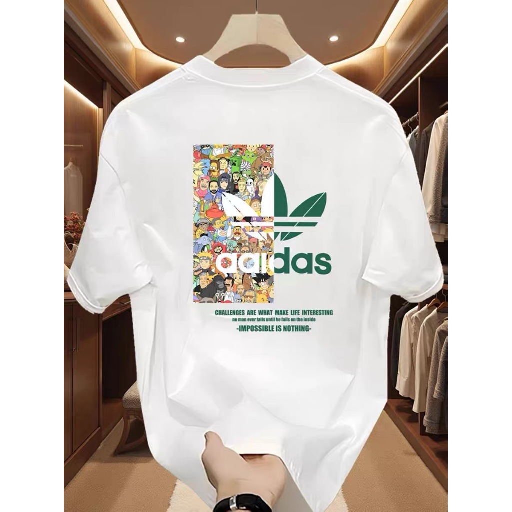 BOOM เสื้อยืดคอกลมสีพื้น ผ้าฝ้าย 100% เสื้อยืดผู้ชาย รูปที่ 2