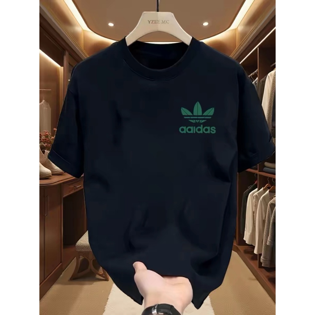 BOOM เสื้อยืดคอกลมสีพื้น ผ้าฝ้าย 100% เสื้อยืดผู้ชาย รูปที่ 3