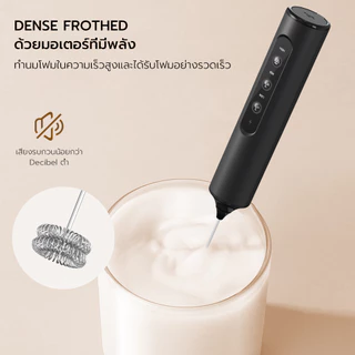 Cliton เครื่องทำนมโฟม มือถือเครื่องตีฟองนม3ความเร็วไข่ตีโฟมไฟฟ้าชงชาร์จผสมด้วย3สแตนเลสปัด ชุดเครื่องทำนมโฟมอเนกประสงค์