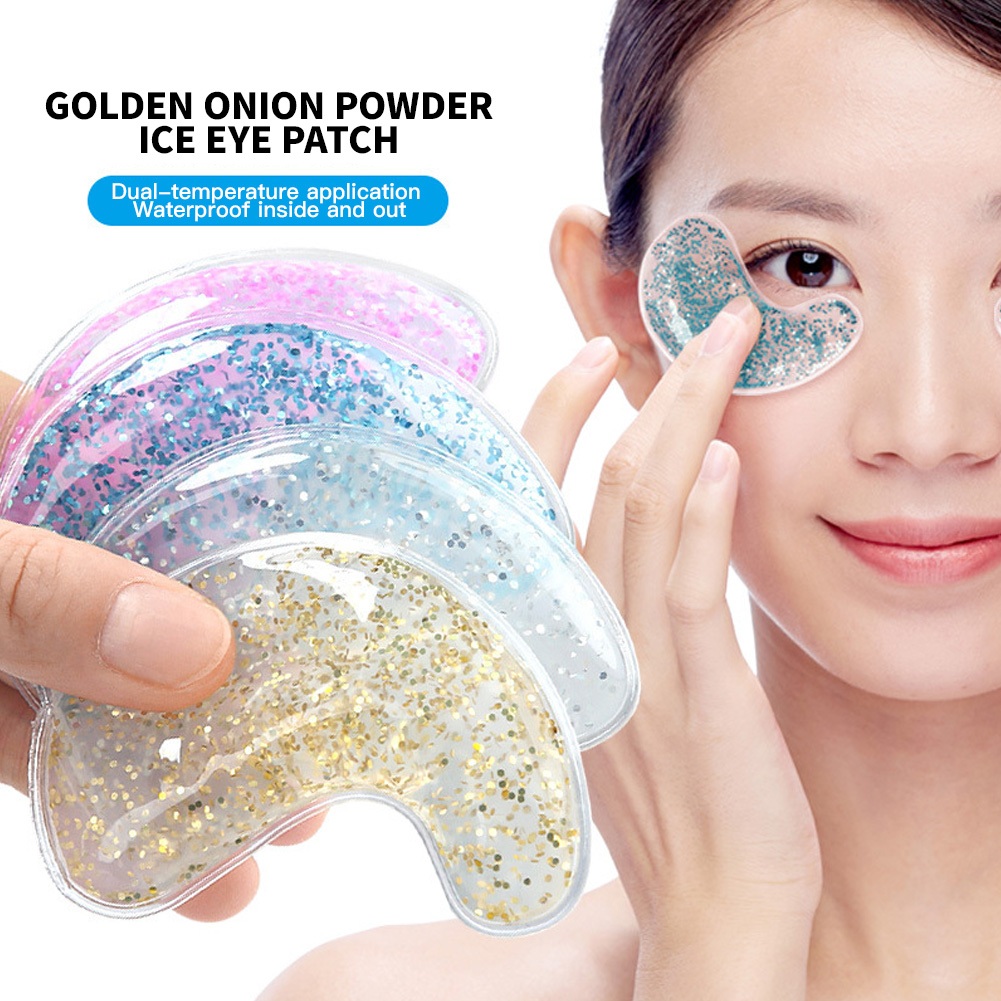 HITTIME 2pcs Cooling Gel Eye Pads Reusable Gel Eye Bag Patch Hot Cold Eye Patches Gel Ice Pack