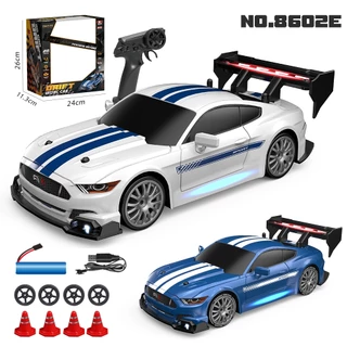 รถรีโมทคอนโทรลสไตล์กีฬา 4wd RC สเกล1/24 Drift Racing รถของเล่นรุ่น GTR AE86 Ford Mustang ของขวัญเด็กผู้ชาย