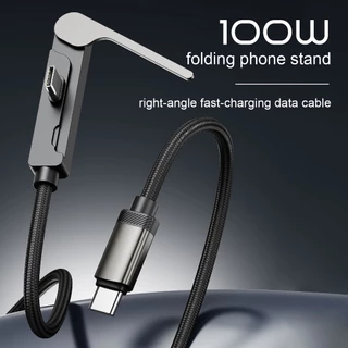 MOJUE C709 100W สายดาต้าชาร์จเร็วพิเศษ มาพร้อมขาตั้งโทรศัพท์ในตัว ดีไซน์ 2-in-1 รวมขาตั้งมือถือและสายชาร์จในหนึ่งเดียว