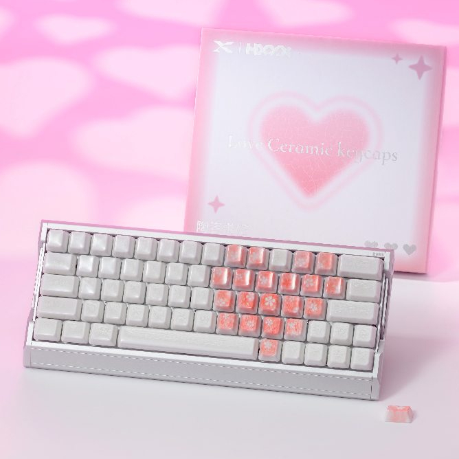 XVX Heart Ceramic Keycaps Gift Box Edition Cherry Profile for Gaming&Office Ideal Gift เข้ากันได้กับ