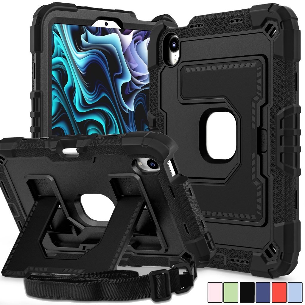 เคสขาตั้งกันกระแทกสําหรับเด็กพร้อมที่ใส่ดินสอและสายคล้องไหล่สําหรับ iPad A16 11th/iPad 10th Gen, iPa