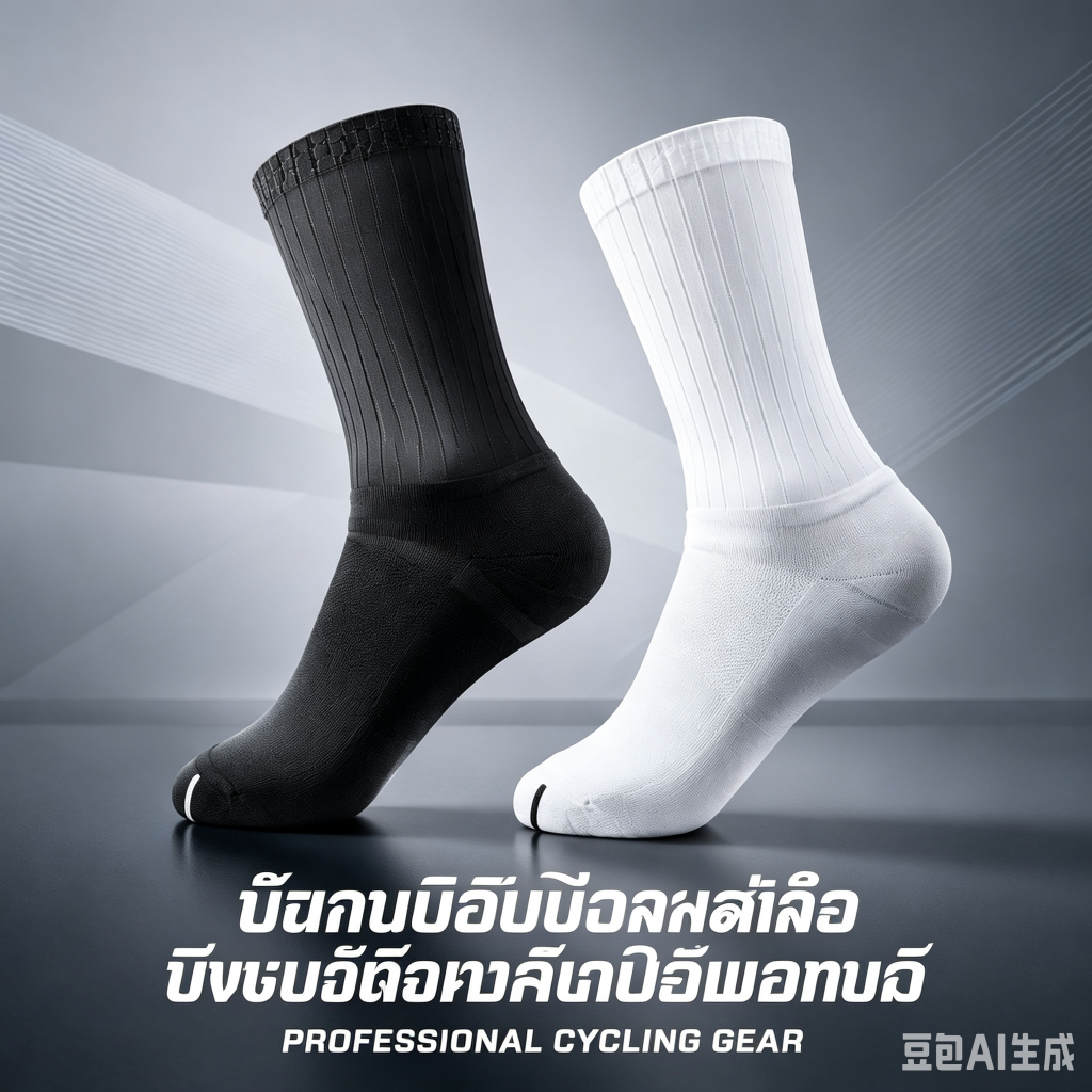 ถุงเท้าขี่จักรยานแอโรไดนามิก แห้งเร็ว ซับเหงื่อ กันลื่น ขอบซิลิโคน ยืดหยุ่น อุปกรณ์ขี่จักรยาน