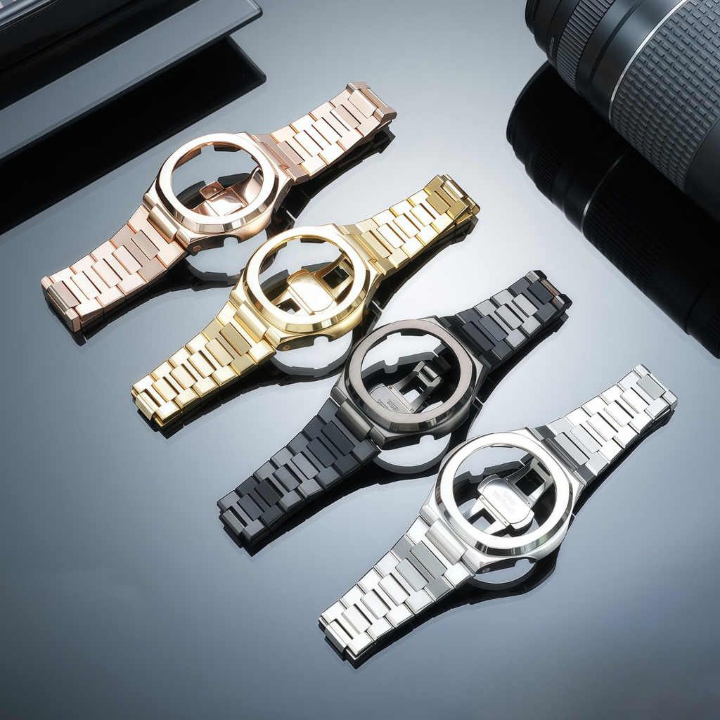 เหมาะสําหรับ Casio Farm Oak GA2100/B2100 ดัดแปลงสายคล้องเคสสแตนเลส Parrot Snail Metal Case