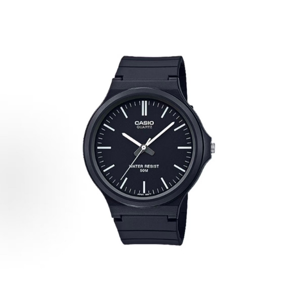 Casio MW-240 MW240 Minimalist Analog นาฬิกา 50M กันน้ําเรซิ่น Casual นาฬิกานักเรียน Unisex Jam Tanga