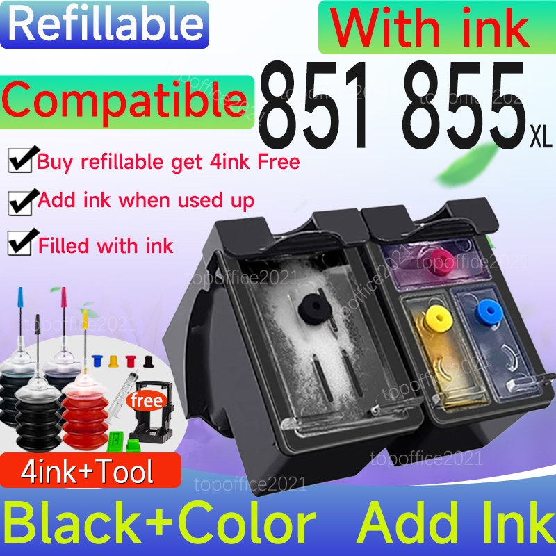 ใช้งานร่วมกับ hp 8581 855ink hp851XL hp855XL ตลับหมึกรีฟิลสําหรับ hp460cb H470 K7108 1508 1608 2358 