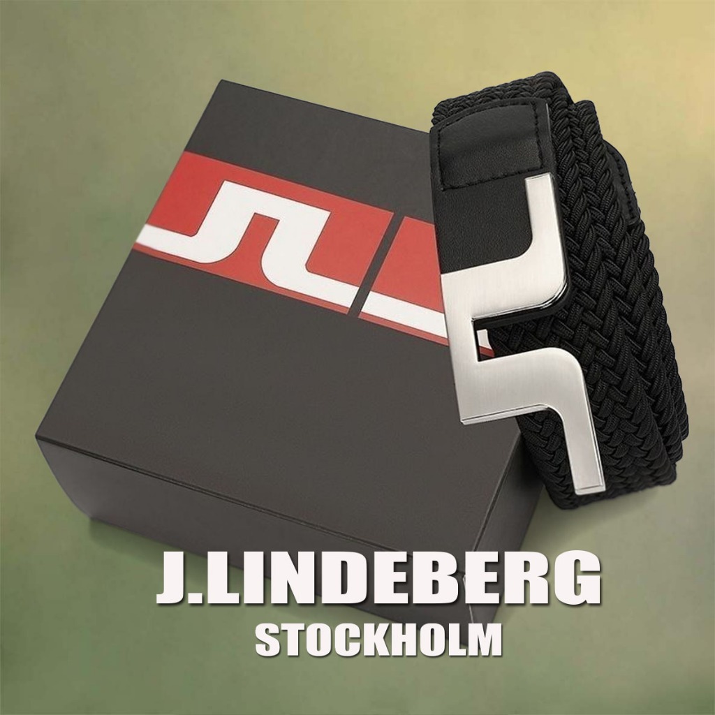 [J.LINDEBERG] เข็มขัดกอล์ฟสไตล์ใหม่เข็มขัดถักยืดหยุ่น Arbitrary Jack กางเกงเข็มขัดกอล์ฟกีฬาแฟชั่นผู้