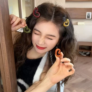 กิ๊บติดผมหัวใจหวาน 2 ชิ้นสําหรับผู้หญิง, ชุดกิ๊บติดผมปิ่นปักผมสีสันสดใส