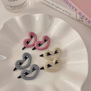 กิ๊บติดผมหัวใจหวาน 2 ชิ้นสําหรับผู้หญิง, ชุดกิ๊บติดผมปิ่นปักผมสีสันสดใส