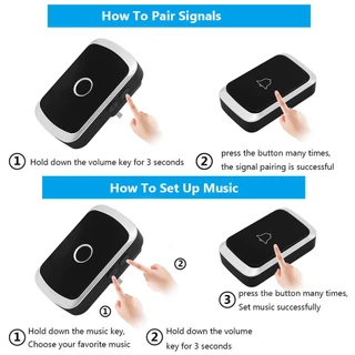 Daytech Wireless Doorbell กันน้ําประตู IP44 กันน้ํา ประตู Bells Home Bell 36 Ringtones DB06