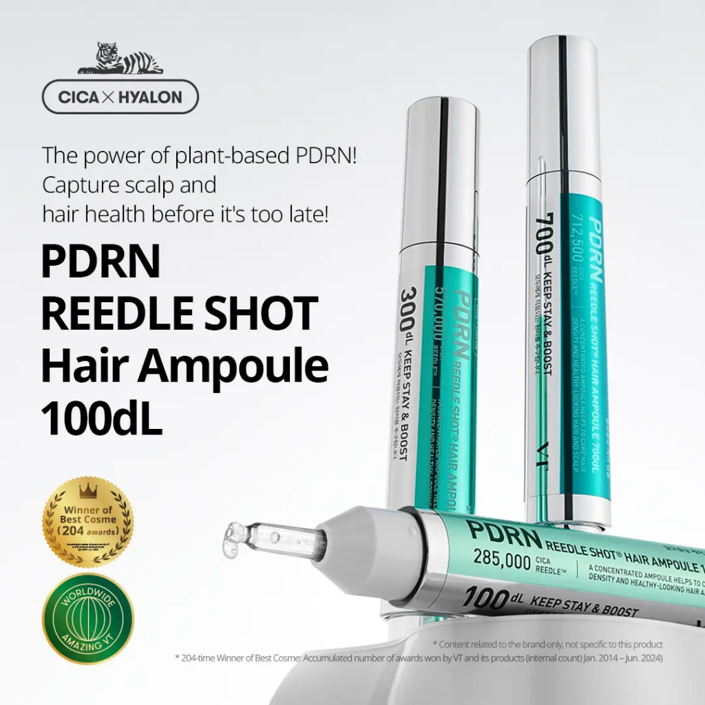 VT PDRN Reedle Shot Hair Ampoule 100dL Micro เข็มป้องกันการตกของเส้นผม follicle growth essence