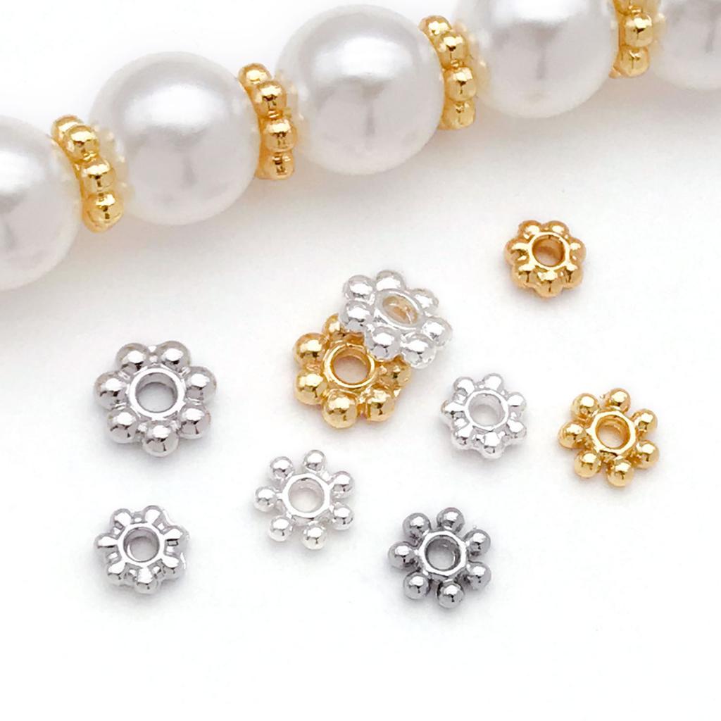 100 ชิ้น 18 พันโลหะผสมเกล็ดหิมะเกียร์ spacer สร้อยข้อมือลูกปัดงานฝีมือลูกปัด spacer อุปกรณ์เสริม DIY
