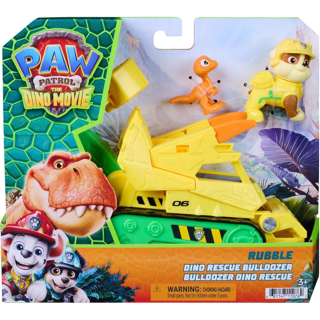 Paw Patrol The Dino Movie, Rubble Dino Rescue Bulldozer, ของเล่นเด็กเหมาะสําหรับเด็กชายอายุ 3 ปีขึ้นไป