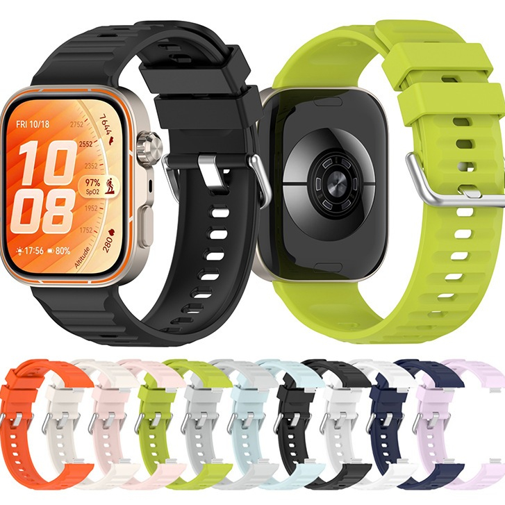 สายรัดซิลิโคนอ่อนนุ่มสําหรับ Huawei Watch Fit 3/4/5 คุณภาพสูงสายรัดข้อมือกีฬาสร้อยข้อมือเข็มขัดสําหรับ Huawei Watch Fit 4Pro/5pro Watchband Smartwatch อุปกรณ์เสริม