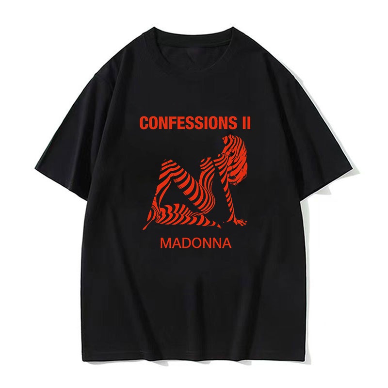 Madonna I Feel So Free Album Tour 2026 Graphic Tees ผู้ชายผู้หญิงแฟชั่นเสื้อยืดคุณภาพสูงหลวมสบายๆควา
