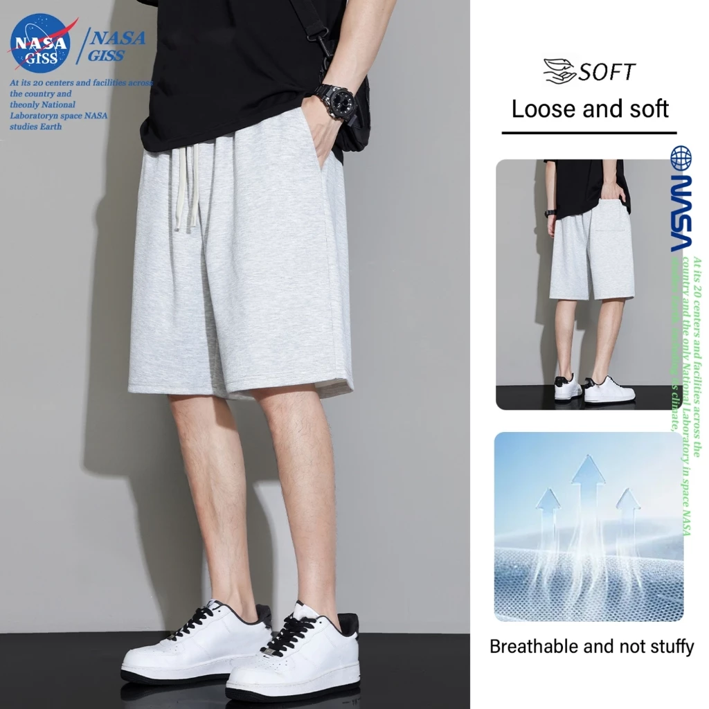 NASA กางเกงขาสั้นชายหญิง สไตล์ลำลอง summer Shorts ผ้านุ่ม หลวมและระบายอากาศ ทรงสวย ใส่สบาย