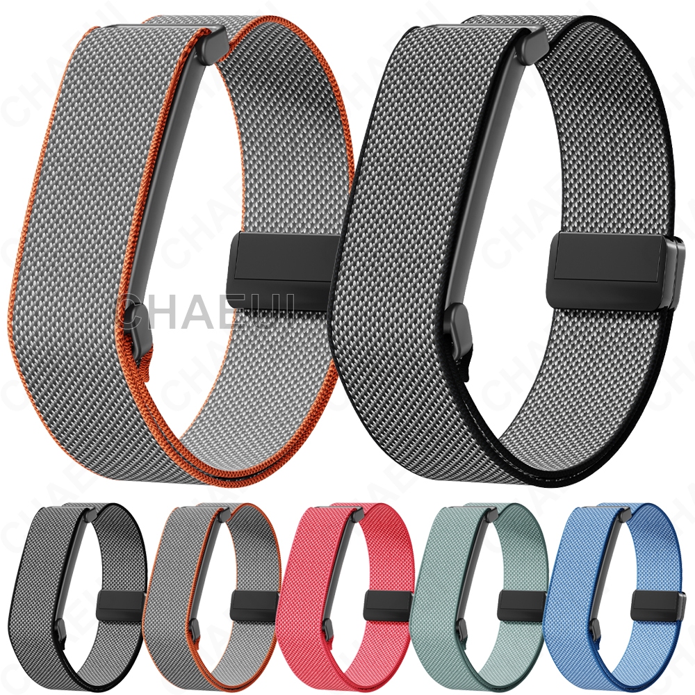 สายรัดไนลอนหัวเข็มขัดแม่เหล็กทอสร้อยข้อมือห่วงอุปกรณ์เสริมสําหรับ Google Fitbit Air
