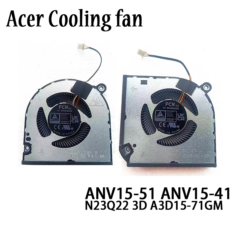 แล็ปท็อป CPU GPU พัดลมระบายความร้อนสําหรับ ACER Nitro V 15 ANV15-41 ANV15-51 Aspire 3D A3D15-71GM N2