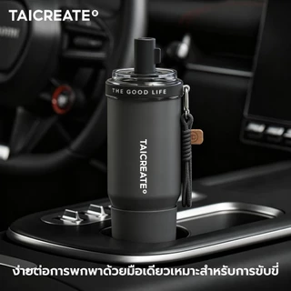 TaiCreate® 316สแตนเลสซับเซรามิกแก้วน้ำ Pearl Cup 900/600ml 24ชม.กันรั่ว ฝาดูดในตัว พร้อมช่องเก็บ เหมาะฟิตเนส